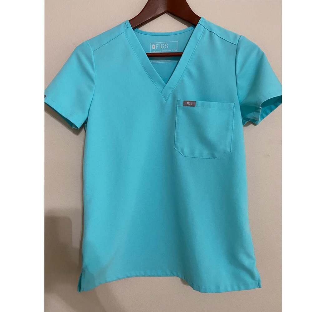 Used Figs Neon Blue Catarina Top Size XXS